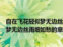 自在飛花輕似夢(mèng)無邊絲雨細(xì)如愁的意思作者（自在飛花輕似夢(mèng)無邊絲雨細(xì)如愁的意思）