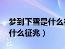 夢(mèng)到下雪是什么征兆 已婚女性（夢(mèng)到下雪是什么征兆）
