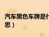 汽車黑色車牌是什么意思（黑色車牌是什么意思）