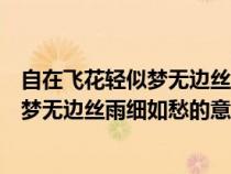 自在飛花輕似夢(mèng)無邊絲雨細(xì)如愁的意思簡(jiǎn)單（自在飛花輕似夢(mèng)無邊絲雨細(xì)如愁的意思）