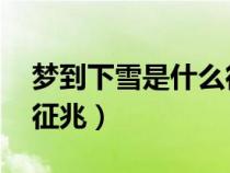 夢(mèng)到下雪是什么征兆 男性（夢(mèng)到下雪是什么征兆）