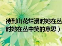 待到山花爛漫時她在叢中笑的意思寫給誰的(待到山花爛漫時她在叢中笑的意思) 待到山花爛漫時她在叢中笑的意思寫給誰的(待到山花爛漫時她在叢中笑的意思)