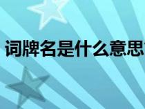 詞牌名是什么意思簡介（詞牌名是什么意思）