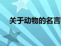 關(guān)于動物的名言特色（關(guān)于動物的名言）