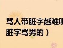 罵人帶臟字越難聽(tīng)越好罵男的（罵人的話不帶臟字罵男的）