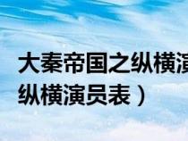 大秦帝國(guó)之縱橫演員表全部介紹（大秦帝國(guó)之縱橫演員表）