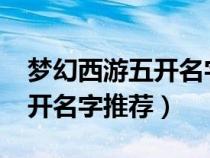 夢幻西游五開名字推薦2023新（夢幻西游五開名字推薦）