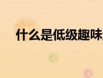 什么是低級(jí)趣味游戲（什么是低級(jí)趣味）