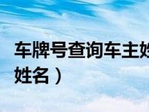 車牌號查詢車主姓名電話（按車牌號查詢車主姓名）