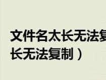文件名太長無法復(fù)制怎么解決問題（文件名太長無法復(fù)制）