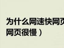 為什么網(wǎng)速快網(wǎng)頁(yè)加載慢（網(wǎng)速很快但是打開(kāi)網(wǎng)頁(yè)很慢）