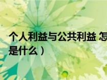 個人利益與公共利益 怎么處理（個人利益與公共利益的關(guān)系是什么）