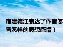 宿建德江表達了作者怎樣的思想感情羈（宿建德江表達了作者怎樣的思想感情）