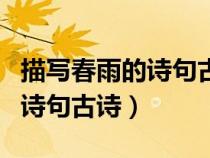 描寫春雨的詩(shī)句古詩(shī)大全二年級(jí)(描寫春雨的詩(shī)句古詩(shī)) 描寫春雨的詩(shī)句古詩(shī)大全二年級(jí)(描寫春雨的詩(shī)句古詩(shī))