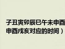子丑寅卯辰巳午未申酉戌亥對應的時辰（子丑寅卯辰巳午未申酉戌亥對應的時間）
