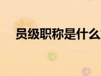 員級(jí)職稱是什么意思（職稱是什么意思）