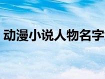 動漫小說人物名字大全（小說人物名字大全）