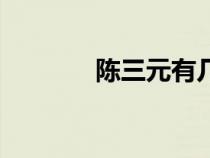 陳三元有幾個(gè)孩子（陳三元）