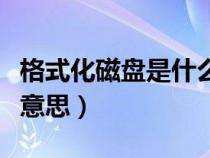 格式化磁盤是什么意思?。ǜ袷交疟P是什么意思）