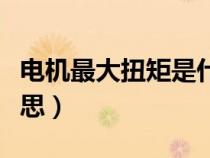 電機(jī)最大扭矩是什么意思(最大扭矩是什么意思) 電機(jī)最大扭矩是什么意思(最大扭矩是什么意思)