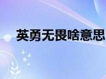 英勇無畏啥意思（英勇無畏是什么意思）