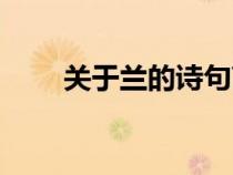 關(guān)于蘭的詩句高中（關(guān)于蘭的詩句）