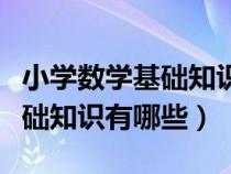 小學數(shù)學基礎知識點大全可復制（小學數(shù)學基礎知識有哪些）