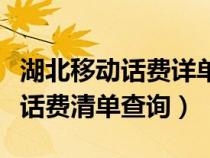 湖北移動話費詳單查詢（湖北移動網(wǎng)上營業(yè)廳話費清單查詢）