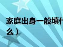 家庭出身一般填什么職業(yè)（家庭出身一般填什么）
