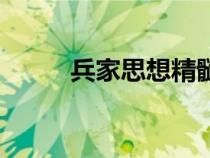 兵家思想精髓八個字（兵家思想）