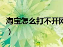 淘寶怎么打不開網(wǎng)頁（為什么淘寶網(wǎng)頁打不開）