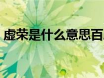 虛榮是什么意思百度知道（虛榮是什么意思）