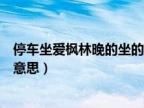 停車(chē)坐愛(ài)楓林晚的坐的含義(停車(chē)坐愛(ài)楓林晚的坐愛(ài)是什么意思) 停車(chē)坐愛(ài)楓林晚的坐的含義(停車(chē)坐愛(ài)楓林晚的坐愛(ài)是什么意思)