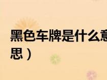 黑色車牌是什么意思帶領（黑色車牌是什么意思）