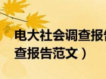 電大社會調(diào)查報告范文5000字（電大社會調(diào)查報告范文）