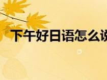 下午好日語怎么說中文諧音（下午好日語）