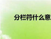 分欄符什么意思（分欄符怎么使用）
