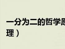 一分為二的哲學原理來源（一分為二的哲學原理）