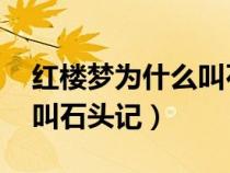紅樓夢為什么叫石頭記 深意（紅樓夢為什么叫石頭記）
