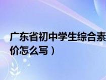 廣東省初中學生綜合素質評價怎么寫（初中學生綜合素質評價怎么寫）