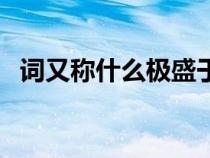 詞又稱(chēng)什么極盛于什么時(shí)代（詞又稱(chēng)什么）