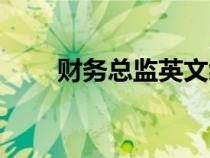財務總監(jiān)英文縮寫（財務總監(jiān)英文）