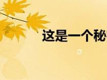 這是一個秘密英語（秘密英語）