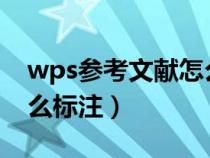 wps參考文獻怎么標注[1]（wps參考文獻怎么標注）