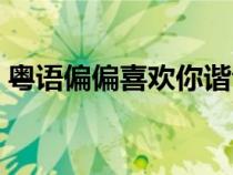 粵語偏偏喜歡你諧音歌詞（喜歡你諧音歌詞）