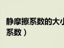 靜摩擦系數的大小與相互接觸的物體（靜摩擦系數）