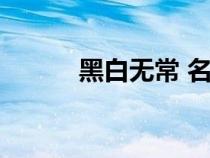 黑白無常 名字（黑白無常名字）