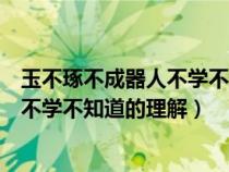 玉不琢不成器人不學(xué)不知道所蘊(yùn)含的道理(玉不琢不成器人不學(xué)不知道的理解) 玉不琢不成器人不學(xué)不知道所蘊(yùn)含的道理(玉不琢不成器人不學(xué)不知道的理解)