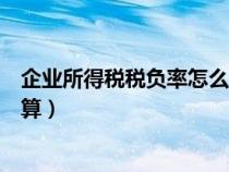 企業(yè)所得稅稅負(fù)率怎么算出來(lái)的?。ㄆ髽I(yè)所得稅稅負(fù)率怎么算）