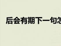 后會有期下一句怎么接（后會有期的意思）